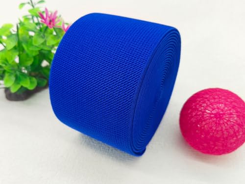 Royal Blue Wide Knit Elastic Band for Sewing 3 inch 5yards Double-Side Twill Woven Elastic Heavy Stretch Elastic Spool Band for Sewing Pants Waist-Wigs-Skirts-Craft-DIY Projects - color: Royal Blue #10