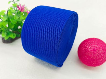 Royal Blue Wide Knit Elastic Band for Sewing 3 inch 5yards Double-Side Twill Woven Elastic Heavy Stretch Elastic Spool Band for Sewing Pants Waist-Wigs-Skirts-Craft-DIY Projects - color: Royal Blue #10