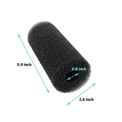 6 Pack 5.9″ x 2.6 Inch Aquarium Pre-Filter Sponges Foam Filter | Cartridges with 0.8" Inner Hole - size: 6 PCS