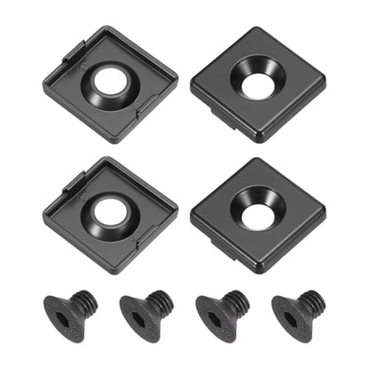 MECCANIXITY 4 Pcs 3030 EU Standard T-Slot 9.5mm Hole Dia Aluminum Extrusion End Cap 30x30mm Black for Fish Tank Rack, Storage Rack with Push-in Fastener
