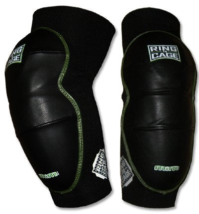 Ring to Cage Deluxe MiM-Foam Elbow Pads - Leather for Muay Thai, MMA, Kickboxing, Stand up, - size: Standard