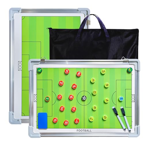 Pure Vie Portable Magnetic Soccer Coaching Board Football Tactics Clipboard | Soccer Strategy Whiteboard for Coaches Training and Matches, Dry Erase Board with Magnet, Pen Football Sport Coach Must Haves - color: #1
