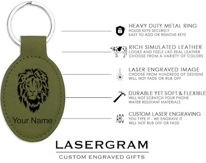LaserGram Oval Keychain, Allah 1, Personalized Engraving Included (Camo Green) - color: Camo Green