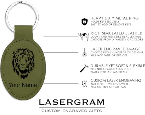 LaserGram Oval Keychain, Allah 2, Personalized Engraving Included (Camo Green) - color: Camo Green