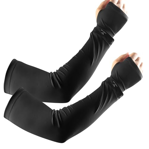 Sports Loose Cooling Arm Sleeves for Men Women Youth - Tattoo Cover Up - Breathable, UPF 50+ UV Sun Protection - color: Black, size: XX-Large