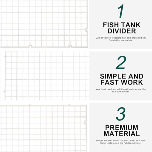 6 Pcs Aquarium Grid Dividers Fish Tank Partition Boards with Filter Tray White 30x30cm Bottom Isolation for Breeding and Tank Separation