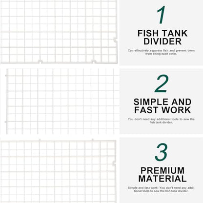 6 Pcs Aquarium Grid Dividers Fish Tank Partition Boards with Filter Tray White 30x30cm Bottom Isolation for Breeding and Tank Separation