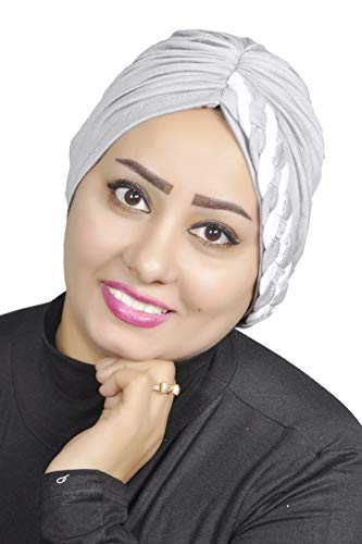 AL AMIRA Stretch Turban Headwrap for Women – Soft Hijab Cap - color: Gray