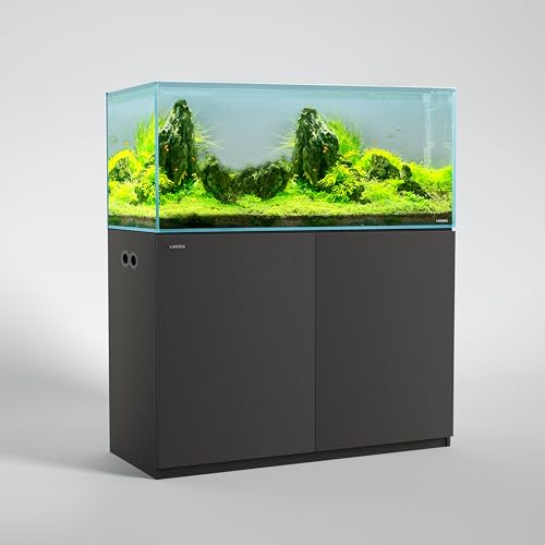 Aquarium Stand and Cabinet, for 80Gal Tank, Nano Foam Leveling Mat Included, Contemporary Simple, Matte Black Painted(Stand Only) W47.24xD23.62xH33.86 in(120x60x86cm) - color: Black-Fig8_Inlet, size: W47.2xD23.6xH31.5in(120x60x80cm)