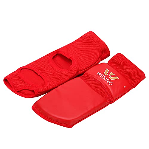 WESING Pro Instep Guard Foot Guard for Martial Arts Muay Thai MMA - color: Red, size: Small