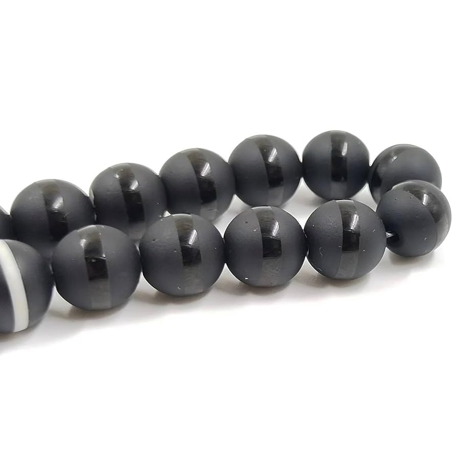 ALBASHAN Black Crystal Tasbih and agate tassel Muslim prayer beads 33 45 66 99 Misbaha rosary beads Islamic Eid ADHA gift - size: 10mm x 45beads