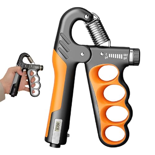 Adjustable Hand Grip Trainer with Electronic Counting, 2025 New Grip Strength Trainer 5-100KG/11-220LB Adjustable Hand Gripper Strengthener Forearm Exerciser for Adults Training Strength - color: Orange