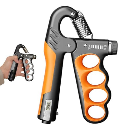 Adjustable Hand Grip Trainer with Electronic Counting, 2025 New Grip Strength Trainer 5-100KG/11-220LB Adjustable Hand Gripper Strengthener Forearm Exerciser for Adults Training Strength - color: Orange