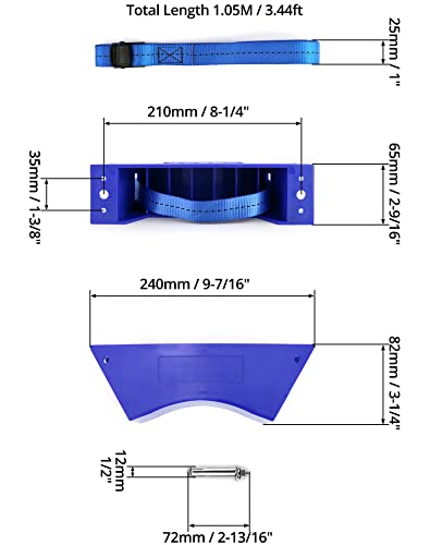 QWORK Cylinder Wall Mount Bracket, 4 Pack 4''-12'' Cylinder Bracket Tank Bracket with Screw for 1 Cylinder (Small),Blue