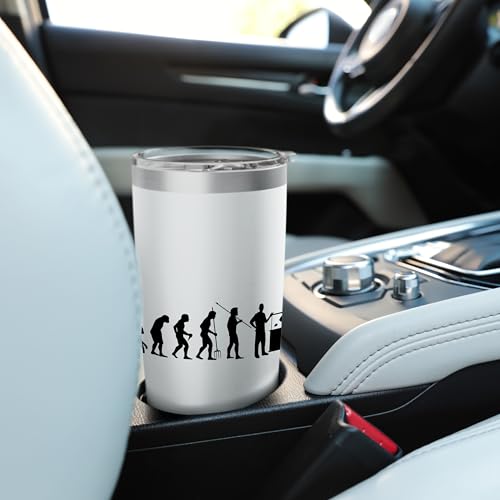 Fish Farmer Evolution Fish Holder Gift Fish Friend Stainless Steel Insulated Tumbler - color: White