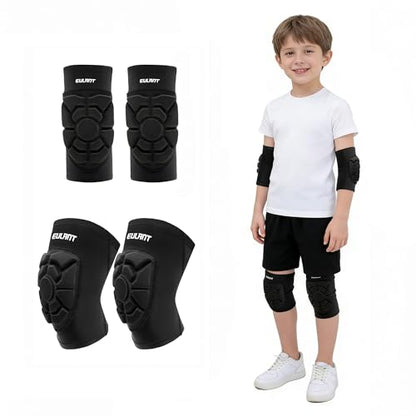 EULANT Soft Elbow Pads and Knee Pads for Kids Basketball Soccer,Breathable & Lightweight Compression Elbow and Knee Pad Guards,Sports Gear for Baseball Football Volleyball Wrestling Cycling(Large) - size: Kids Suit L(Elbow L+Knee L)