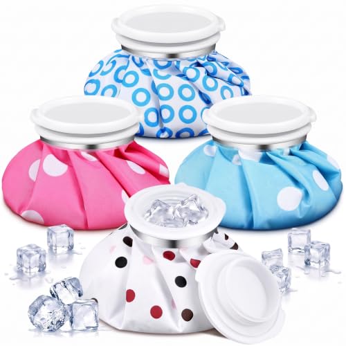 Honoson 4 Pack Reusable Ice Pack for Injuries, Ice Bags Hot Water Bag for Hot & Cold Pain Relief No-Leak Elastic Breathable for Muscle, Joint Pain Swelling, Sports & Home Use(Stylish Style) - style: Stylish
