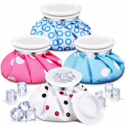 Honoson 4 Pack Reusable Ice Pack for Injuries, Ice Bags Hot Water Bag for Hot & Cold Pain Relief No-Leak Elastic Breathable for Muscle, Joint Pain Swelling, Sports & Home Use(Stylish Style) - style: Stylish
