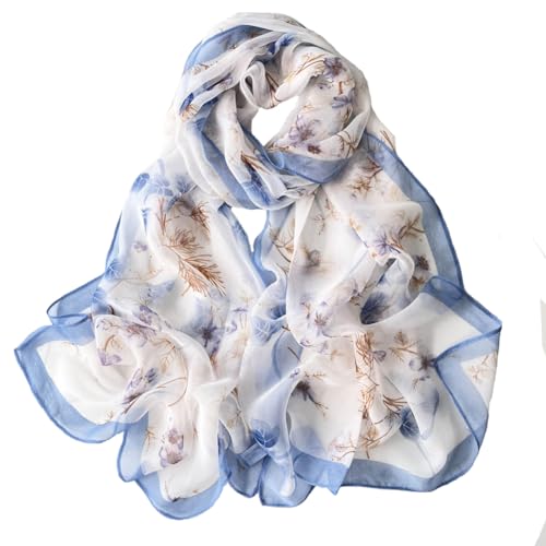 Pokeedioty Scarfs for Women Lightweight Fashion Scarves Elegant Floral Pattern Sheer Scarfs Sunscreen Shawls Wraps - color: P 0142