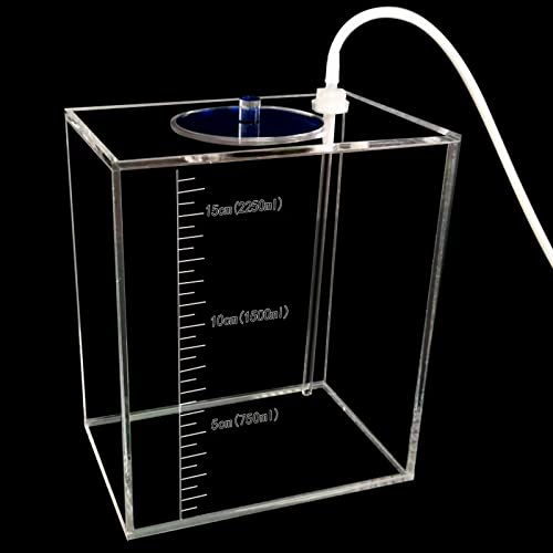 Acryli Made dosing Container, Liquid srorage Bucket, Aquarium Air Pump Accessories，dosing Pump Liquid containers,Reservoir (2.5L/0.66gal Blue lid) - size: 2.5L 1grid blue lid