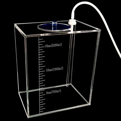 Acryli Made dosing Container, Liquid srorage Bucket, Aquarium Air Pump Accessories，dosing Pump Liquid containers,Reservoir (2.5L/0.66gal Blue lid) - size: 2.5L 1grid blue lid