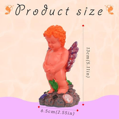 WishLotus Mini Volcano Aquarium Bubbler Decorations, Resin Fish Tank Decorations with Bubble Stone (Angel)
