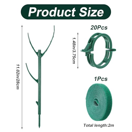 5 Pack Stackable Plant Support Stakes Monstera Plants Support Vine Plant Sticks Stakes with Plants Clips Ties Pothos Climber Supports for Indoor Outdoor Vine Orchid Perfect Moss Pole Replacement