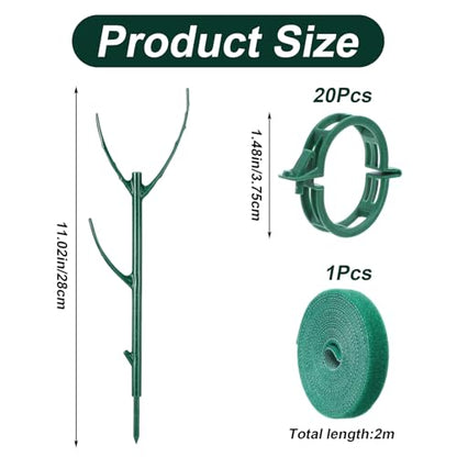 5 Pack Stackable Plant Support Stakes Monstera Plants Support Vine Plant Sticks Stakes with Plants Clips Ties Pothos Climber Supports for Indoor Outdoor Vine Orchid Perfect Moss Pole Replacement