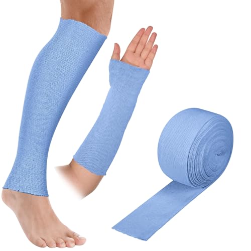 Nuanchu Cotton Stockinette Tubular Elastic Arm Cast Sleeve Roll Elastic Wrap Tube Wrist Wraps Comfortable Cast Stockinette Cosplay Accessories for Arm Leg Knee(Blue,2 Inch X 5.47 Yard) - color: Blue, size: 2 Inch X 5.47 Yard