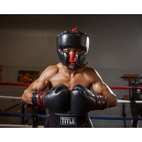 Title Boxing Ko-Vert Headgear - Boxing, MMA, Muay Thai - Unisex-Adults - color: Black