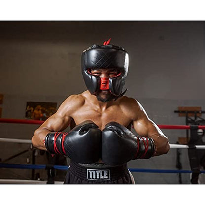 Title Boxing Ko-Vert Headgear - Boxing, MMA, Muay Thai - Unisex-Adults - color: Black