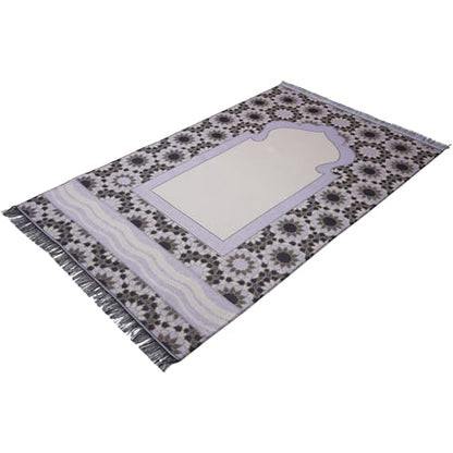 Modefa Turkish Travel Prayer Mat - Muslim Prayer Rug - Thin Woven Cotton Traditional Janamaz Sejjadah for Men Women - Prayer Matt Islam Praying Mat Stargazer (Purple) - color: Purple