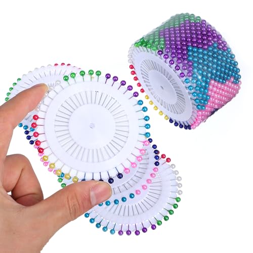 960PCS Multicolor Sewing Pins Straight Quilting Pearl Head Pins for Hand Crafts, DIY Sewings, Dressmaker, Sewings Projects Decoration （1.4 Inch）