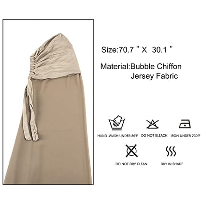 Instant Chiffon Hijab with Tie Back Under Cap Solid Color Soft Chiffon Scarf With Hijab Inner Caps For Muslim Women - color: Moon Light