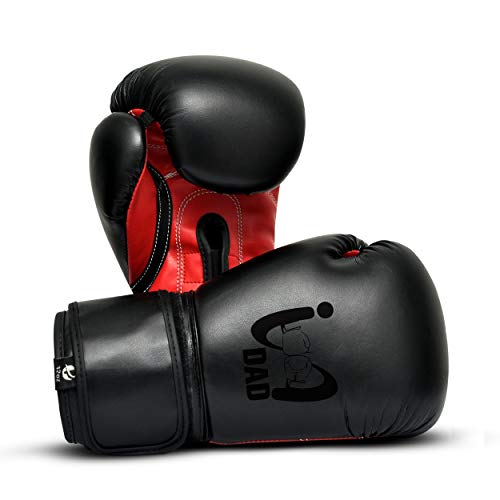 Ultimate - I Boxing Dad - Kids Boxing Gloves MMA Boxing Muay Thai Bag Work - color: Black Red, size: 8 Oz