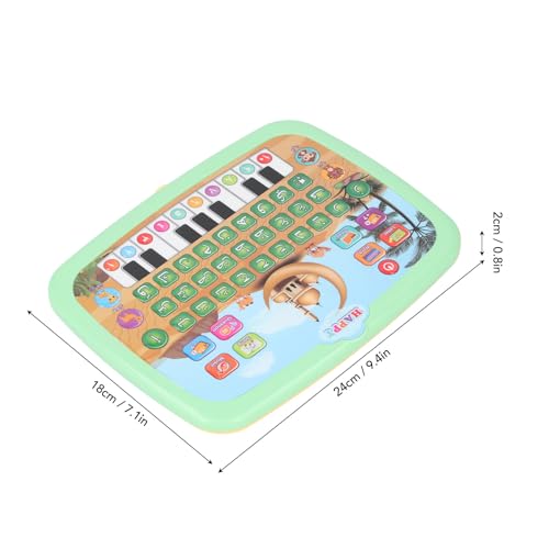 Intelligent Arabic Learning Reading Machine, Educational Toy with 28 Alphabet Words & 10 Numbers, Electronic Arabic Learning Book (Green) - color: Green