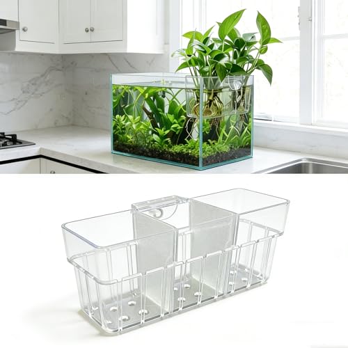 Large Aquarium Plant Holder scalable Top Hanging Fish Tank Plant Holders Cups, Accessories Adjustable, Fish Tank Décor Hangers, Scalable Design for Aquarium Hobbyists