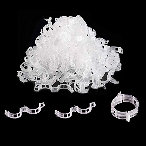 Spencer 100 Pcs Plant Support Clips, Tomato Vine Clips, Plastic Greenhouse Garden Support Trellis Clips for Tomato Vine Plants Fruits Vegetables Flower to Grow Uprightly and Healthily, 1.18” Diameter - size: 100 Pcs