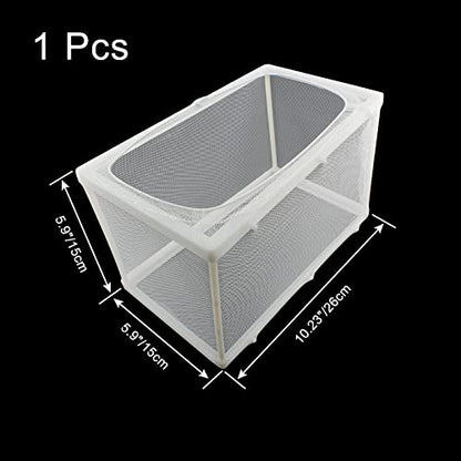 1 Pack Nylon Mesh Box Square Fish Breeder Box Separation Net Aquarium Fish Hatching Box(10.23"x5.9"x5.9") L*W*H