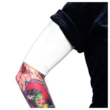 Tat2X Ink Armor Premium Half Arm Tattoo Cover Up Sleeve - No Slip Gripper - U.S. Made - color: White, size: X-Small/Small (Pack of 1)