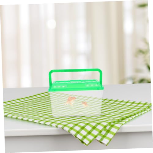 Kisangel 4pcs Handheld Plastic Fish Tank Carrier for Small Fish Turtles Reptiles and Hamsters Mini Aquarium Feeding Box and Vibrant Pet Transport