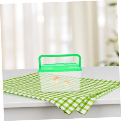 Kisangel 4pcs Handheld Plastic Fish Tank Carrier for Small Fish Turtles Reptiles and Hamsters Mini Aquarium Feeding Box and Vibrant Pet Transport