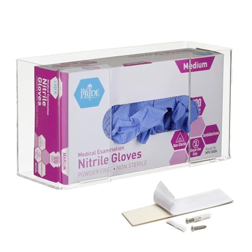 AdirMed VivaEssentials Single Glove Box Holder, Wall Mount or Free Standing Clear Acrylic Glove Holder - color: Clear, style: Single Box Capacity