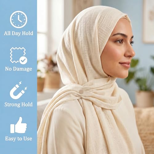12 Pairs Strong Hijab Magnets, Magnetic Shirt Clips for Women, Multi Use Pinless Hijab Pins for Scarf Shirts Dress and Clothes