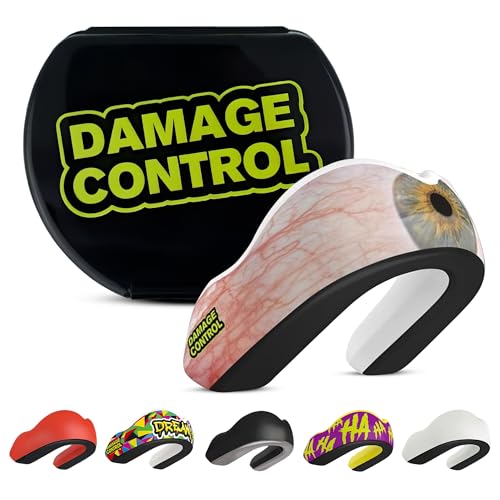 DAMAGE CONTROL Extreme Impact Sports Mouth Guard w/Case – ICU | Adult – Boil & Bite Fit, Shock-Absorbing Pads, Ventilated Case – MMA, Boxing, Hockey, Football, Rugby, Lacrosse & BJJ - color: Icu, size: Adult