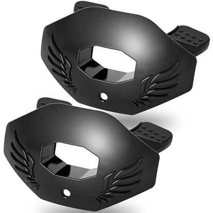 2Pcs Youth Football Mouthguard,Football Mouthpiece with Strap,No Boil. | Soft and Durable, Maximum Breathing Channel, - color: Black