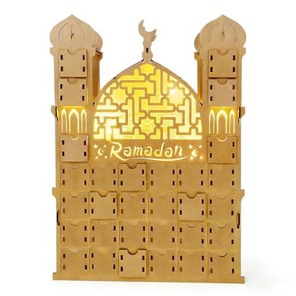 Wooden Ramadan Advent Calendar,Ramadan Countdown Calendar,30 Grid, Eid Mubarak Decorations, Decor,Eid Decor
