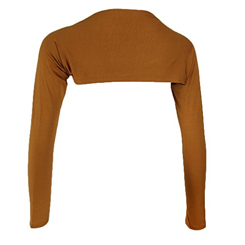 LoveinDIY Full Arm Sleeves Shrug Hijab Ramadan Islamic Stretchy Modal One Piece - color: Brown