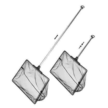 Aquarium Fish Net 10.8"x16.3" Rectangular Fish Net with 5.5"-16.3" Handle | Fine Mesh Nylon Fish Tank Accessory with Extendable Telescopic Plastic Handle - size: 4 inch