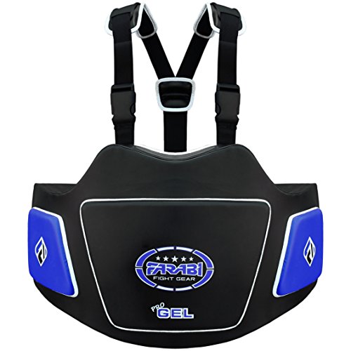 Farabi Body Shield Belly Protector Guard Belly Ribb Protection Training Pad - color: Black/Blue